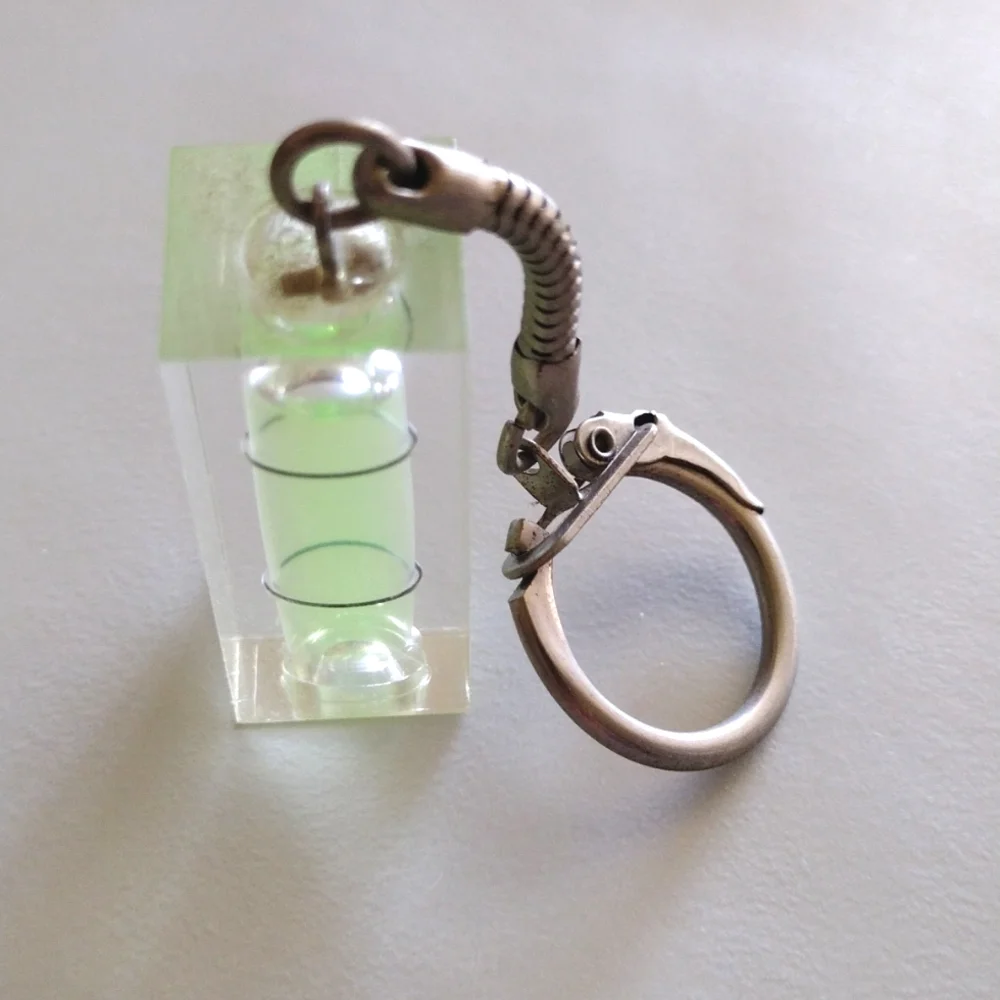 Spirit Level Bubble Level Keychain Keyring Tool Bag or Purse Charm